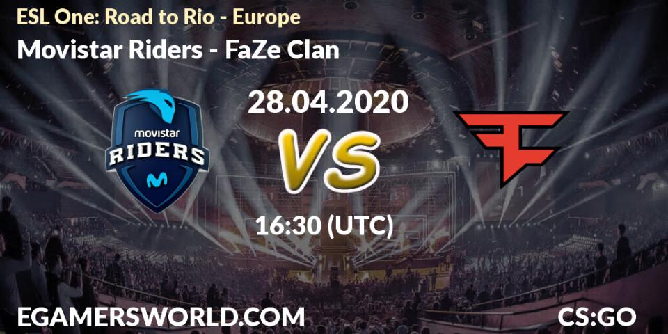 Movistar Riders - FaZe Clan: прогноз. 28.04.2020 at 16:50, Counter-Strike (CS2), ESL One: Road to Rio - Europe