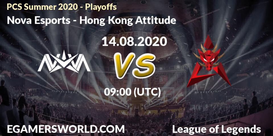 Nova Esports - Hong Kong Attitude: прогноз. 14.08.2020 at 09:00, LoL, PCS Summer 2020 - Playoffs