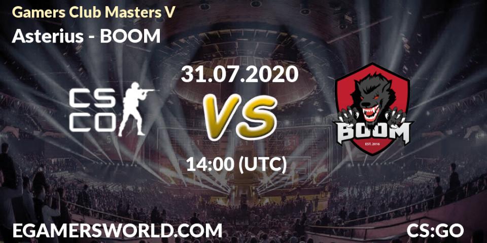 Asterius - BOOM: прогноз. 31.07.2020 at 14:00, Counter-Strike (CS2), Gamers Club Masters V