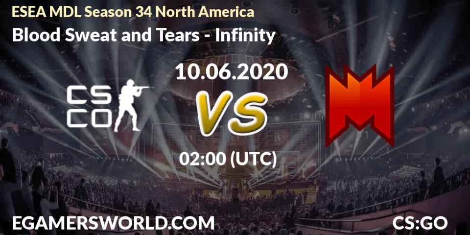 Blood Sweat and Tears - Infinity: прогноз. 10.06.20, CS2 (CS:GO), ESEA MDL Season 34 North America