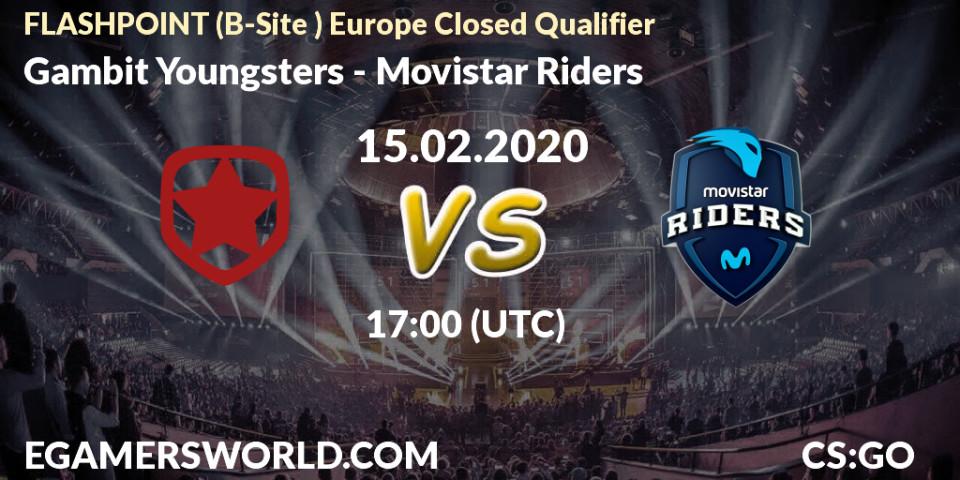 Gambit Youngsters - Movistar Riders: прогноз. 15.02.2020 at 17:10, Counter-Strike (CS2), FLASHPOINT Europe Closed Qualifier