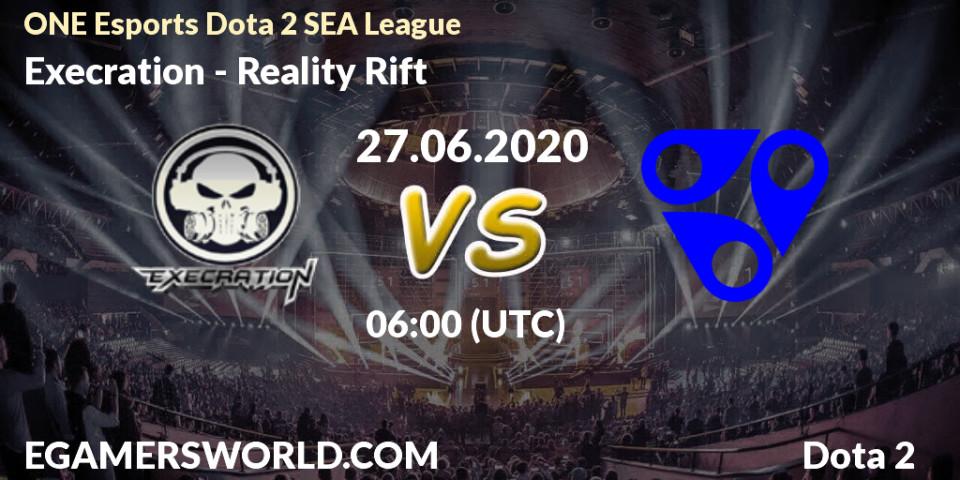 Execration - Reality Rift: прогноз. 27.06.2020 at 06:00, Dota 2, ONE Esports Dota 2 SEA League