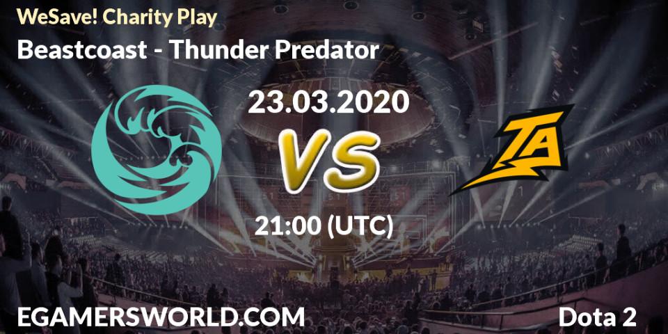 Beastcoast - Thunder Predator: прогноз. 23.03.20, Dota 2, WeSave! Charity Play