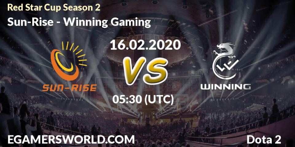 Sun-Rise - Winning Gaming: прогноз. 20.02.2020 at 04:15, Dota 2, Red Star Cup Season 3