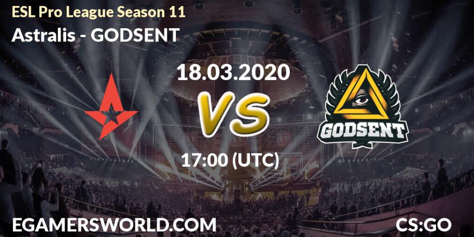 Astralis - GODSENT: прогноз. 18.03.20, CS2 (CS:GO), ESL Pro League Season 11: Europe