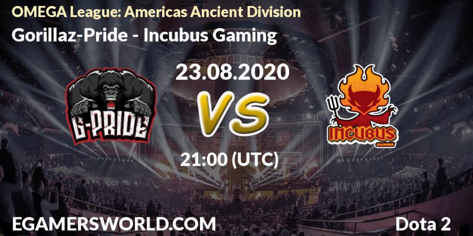 Gorillaz-Pride - Incubus Gaming: прогноз. 23.08.2020 at 20:54, Dota 2, OMEGA League: Americas Ancient Division