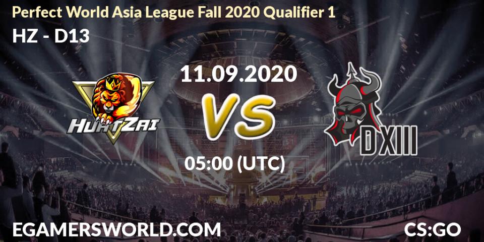 HZ - D13: прогноз. 11.09.2020 at 05:15, Counter-Strike (CS2), Perfect World Asia League Fall 2020 Qualifier 1