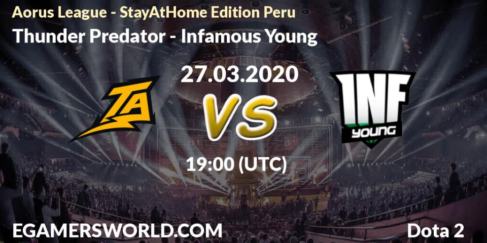 Thunder Predator - Infamous Young: прогноз. 27.03.20, Dota 2, Aorus League - StayAtHome Edition Peru