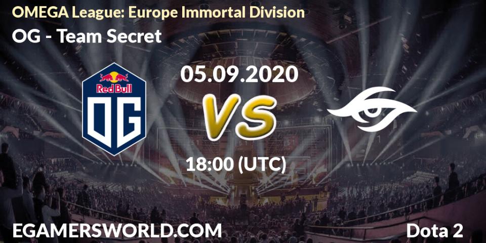 OG - Team Secret: прогноз. 05.09.2020 at 18:03, Dota 2, OMEGA League: Europe Immortal Division