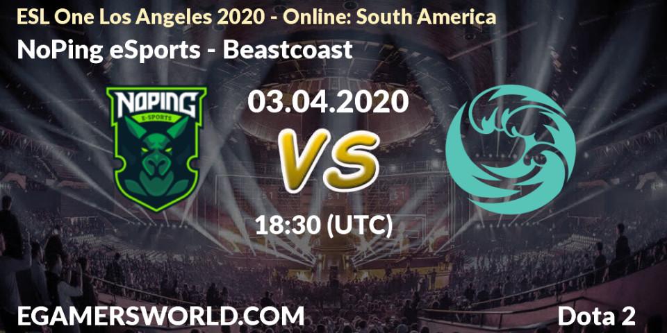NoPing eSports - Beastcoast: прогноз. 03.04.20, Dota 2, ESL One Los Angeles 2020 - Online: South America