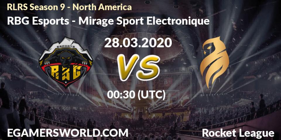 RBG Esports - Mirage Sport Electronique: прогноз. 27.03.20, Rocket League, RLRS Season 9 - North America