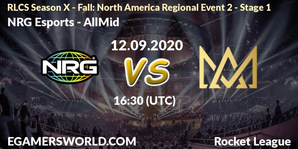 NRG Esports - AllMid: прогноз. 13.09.2020 at 16:30, Rocket League, RLCS Season X - Fall: North America Regional Event 2 - Stage 1