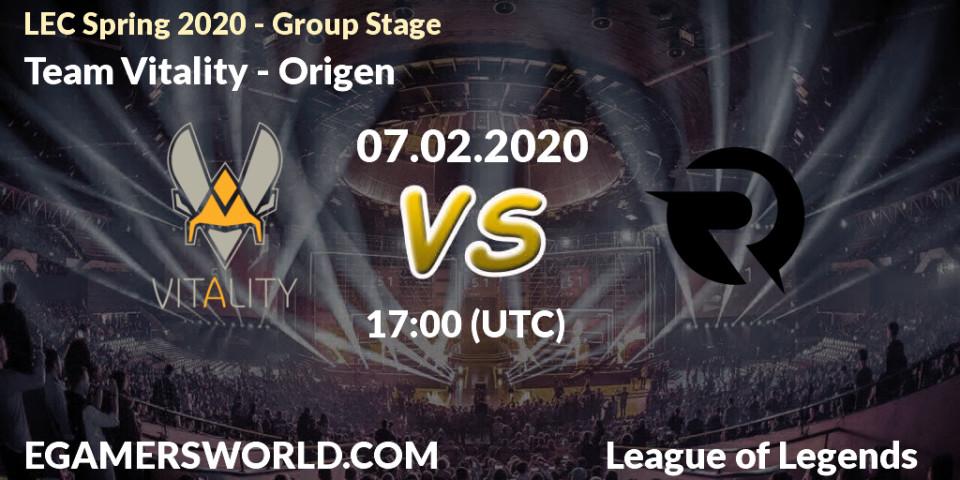 Team Vitality - Origen: прогноз. 07.02.20, LoL, LEC Spring 2020 - Group Stage