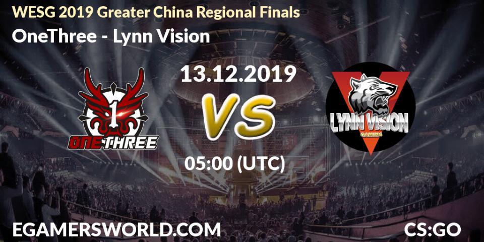 OneThree - Lynn Vision: прогноз. 13.12.19, CS2 (CS:GO), WESG 2019 Greater China Regional Finals