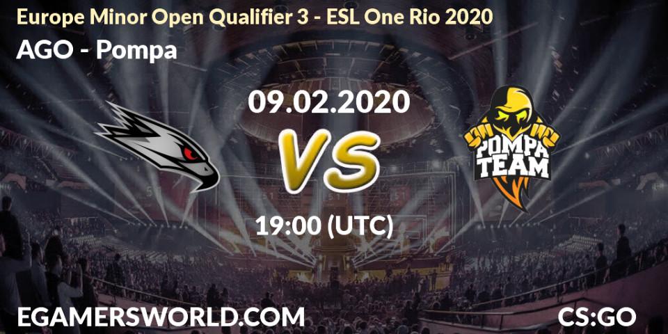 AGO - Pompa: прогноз. 09.02.2020 at 19:00, Counter-Strike (CS2), Europe Minor Open Qualifier 3 - ESL One Rio 2020