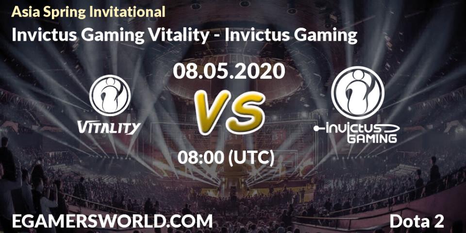 Invictus Gaming Vitality - Invictus Gaming: прогноз. 08.05.2020 at 03:15, Dota 2, Asia Spring Invitational