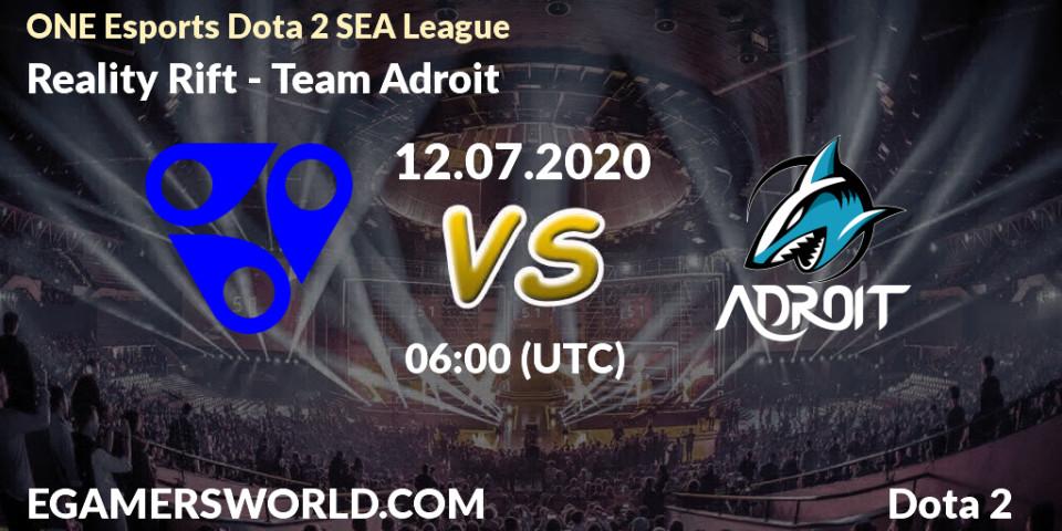 Reality Rift - Team Adroit: прогноз. 12.07.20, Dota 2, ONE Esports Dota 2 SEA League