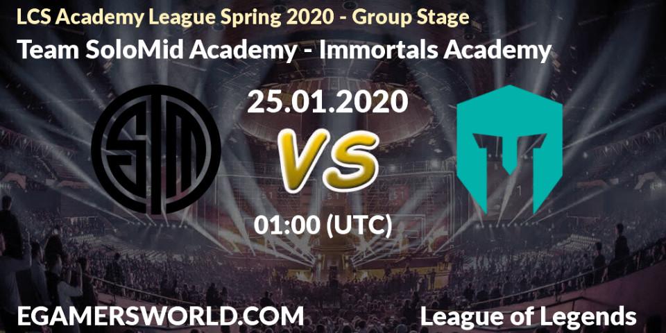 Team SoloMid Academy - Immortals Academy: прогноз. 25.01.20, LoL, LCS Academy League Spring 2020 - Group Stage