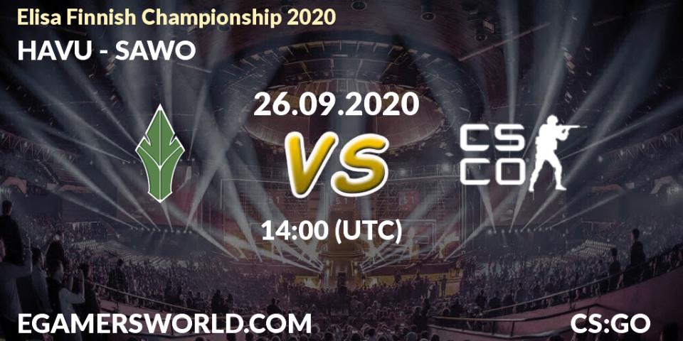 HAVU - SAWO: прогноз. 26.09.2020 at 14:00, Counter-Strike (CS2), Elisa Finnish Championship 2020