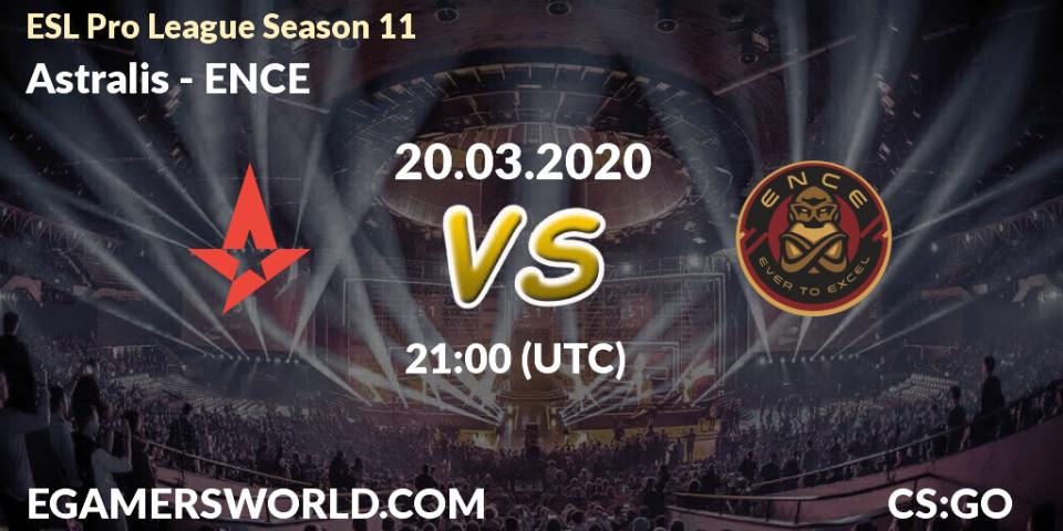 Astralis - ENCE: прогноз. 20.03.2020 at 21:00, Counter-Strike (CS2), ESL Pro League Season 11: Europe
