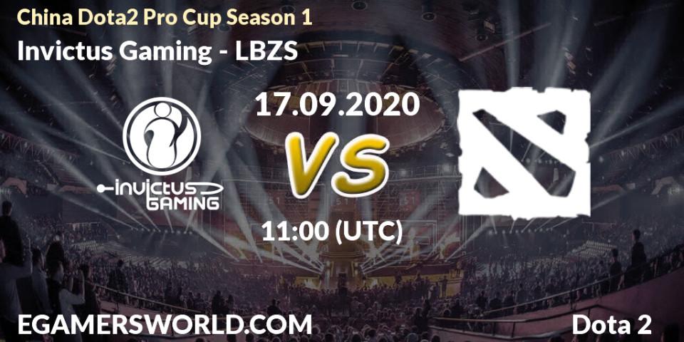 Invictus Gaming - LBZS: прогноз. 17.09.2020 at 11:22, Dota 2, China Dota2 Pro Cup Season 1
