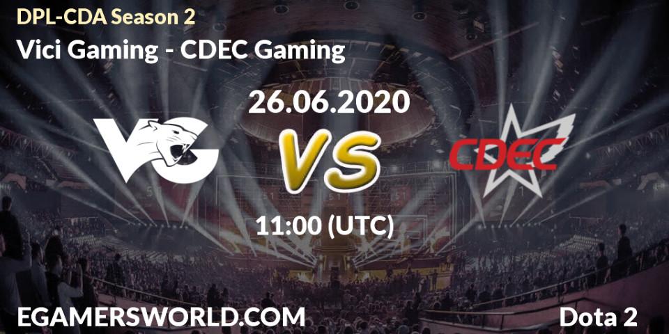 Vici Gaming - CDEC Gaming: прогноз. 26.06.2020 at 11:00, Dota 2, DPL-CDA Professional League Season 2