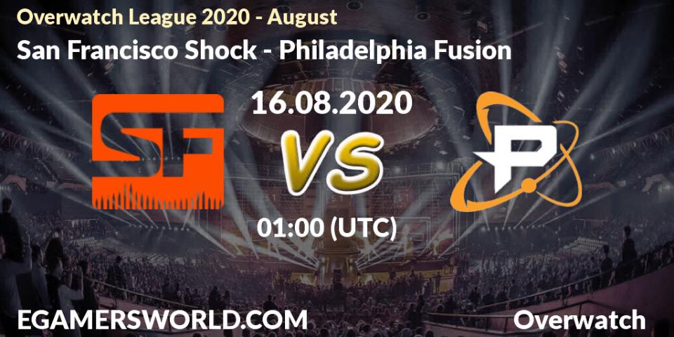 San Francisco Shock - Philadelphia Fusion: прогноз. 16.08.2020 at 01:00, Overwatch, Overwatch League 2020 - August