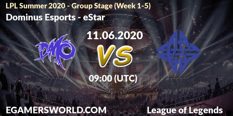Dominus Esports - eStar: прогноз. 11.06.2020 at 09:15, LoL, LPL Summer 2020 - Group Stage (Week 1-5)