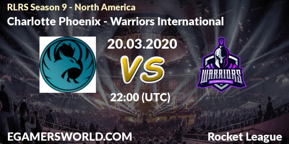 Charlotte Phoenix - Warriors International: прогноз. 20.03.2020 at 23:00, Rocket League, RLRS Season 9 - North America