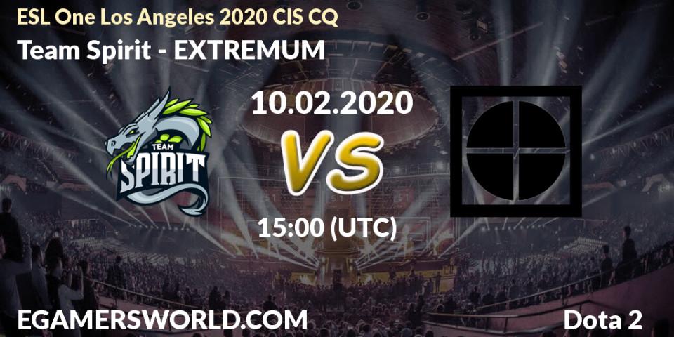 Team Spirit - EXTREMUM: прогноз. 10.02.2020 at 15:21, Dota 2, ESL One Los Angeles 2020 CIS CQ