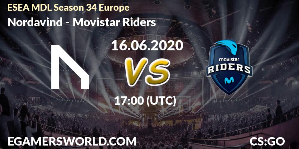 Nordavind - Movistar Riders: прогноз. 16.06.2020 at 17:00, Counter-Strike (CS2), ESEA MDL Season 34 Europe