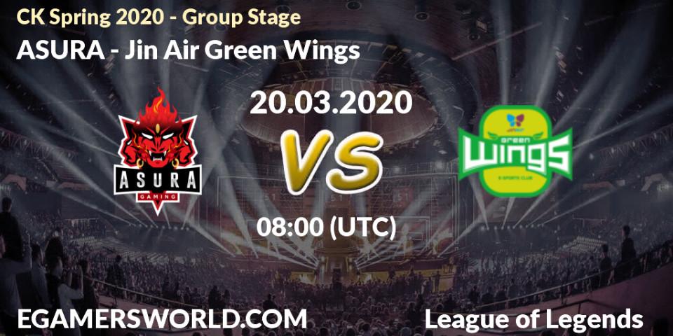 ASURA - Jin Air Green Wings: прогноз. 03.04.20, LoL, CK Spring 2020 - Group Stage