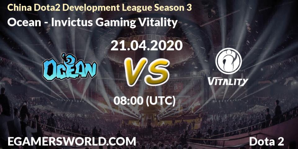 Ocean - Invictus Gaming Vitality: прогноз. 21.04.20, Dota 2, China Dota2 Development League Season 3