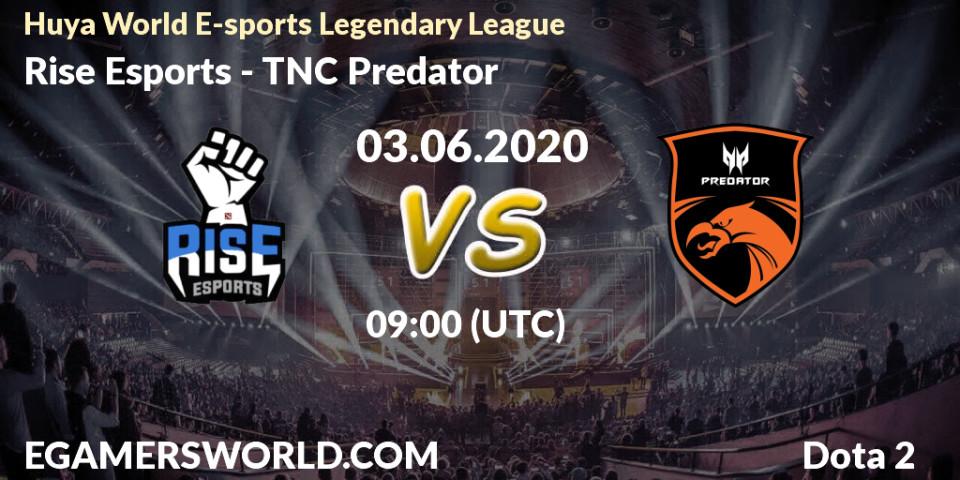 Rise Esports - TNC Predator: прогноз. 03.06.2020 at 10:29, Dota 2, Huya World E-sports Legendary League