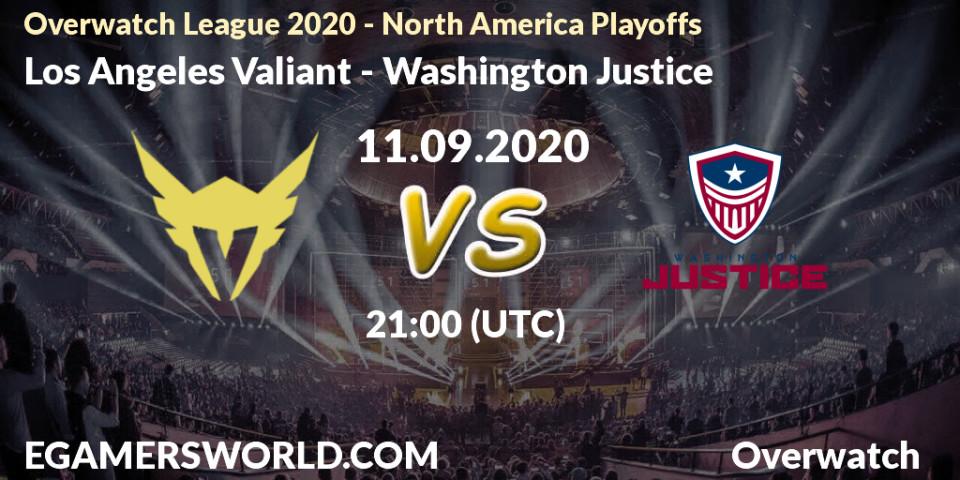 Los Angeles Valiant - Washington Justice: прогноз. 11.09.2020 at 21:00, Overwatch, Overwatch League 2020 - North America Playoffs