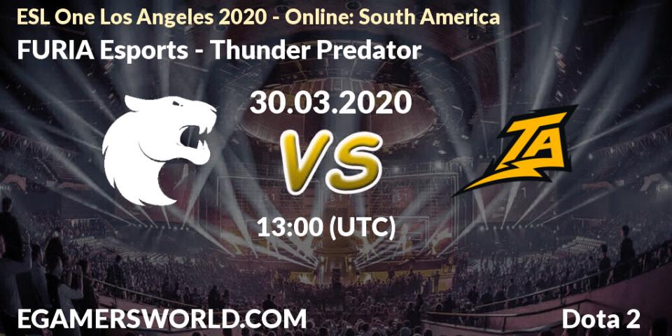 FURIA Esports - Thunder Predator: прогноз. 30.03.20, Dota 2, ESL One Los Angeles 2020 - Online: South America