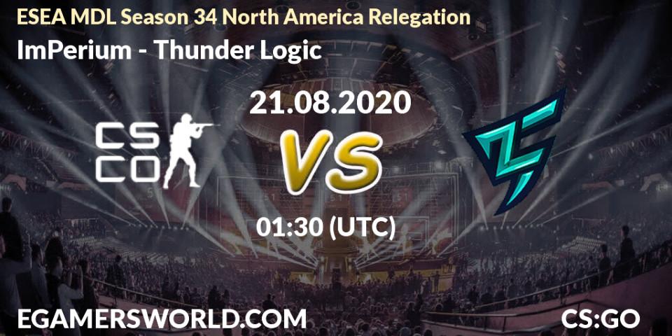 ImPerium - Thunder Logic: прогноз. 21.08.20, CS2 (CS:GO), ESEA MDL Season 34 North America Relegation