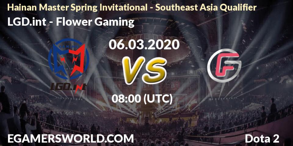 LGD.int - Flower Gaming: прогноз. 06.03.20, Dota 2, Hainan Master Spring Invitational - Southeast Asia Qualifier