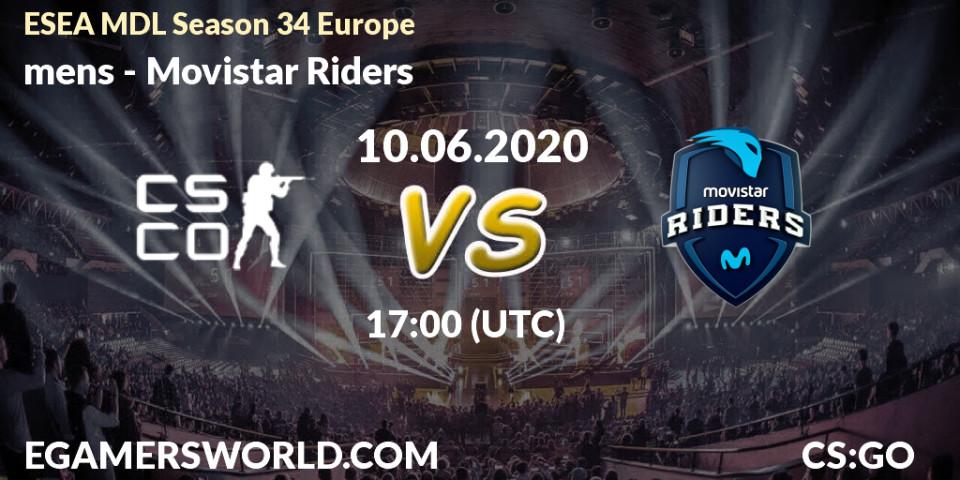 mens - Movistar Riders: прогноз. 10.06.2020 at 17:05, Counter-Strike (CS2), ESEA MDL Season 34 Europe