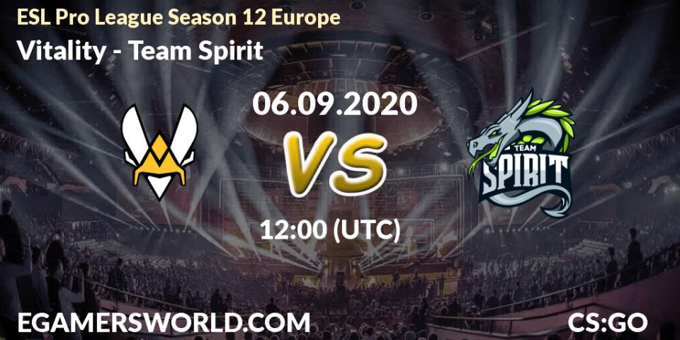 Vitality - Team Spirit: прогноз. 06.09.2020 at 12:00, Counter-Strike (CS2), ESL Pro League Season 12 Europe