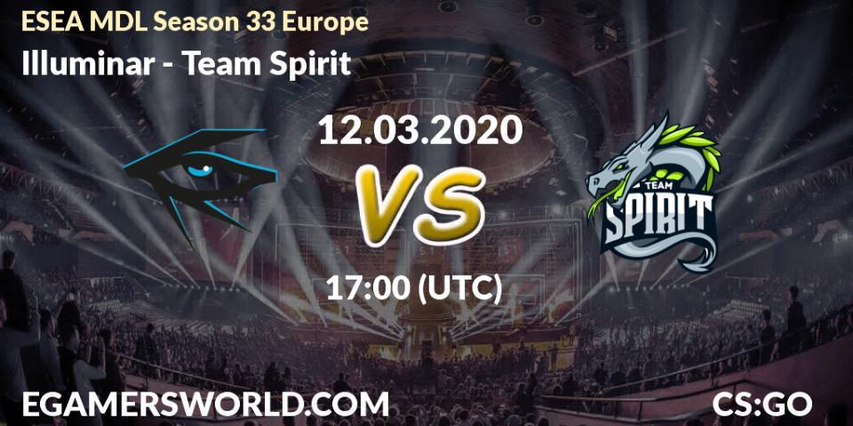 Illuminar - Team Spirit: прогноз. 12.03.2020 at 17:10, Counter-Strike (CS2), ESEA MDL Season 33 Europe