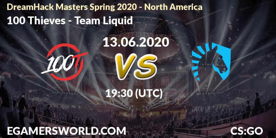 100 Thieves - Team Liquid: прогноз. 13.06.2020 at 19:10, Counter-Strike (CS2), DreamHack Masters Spring 2020 - North America