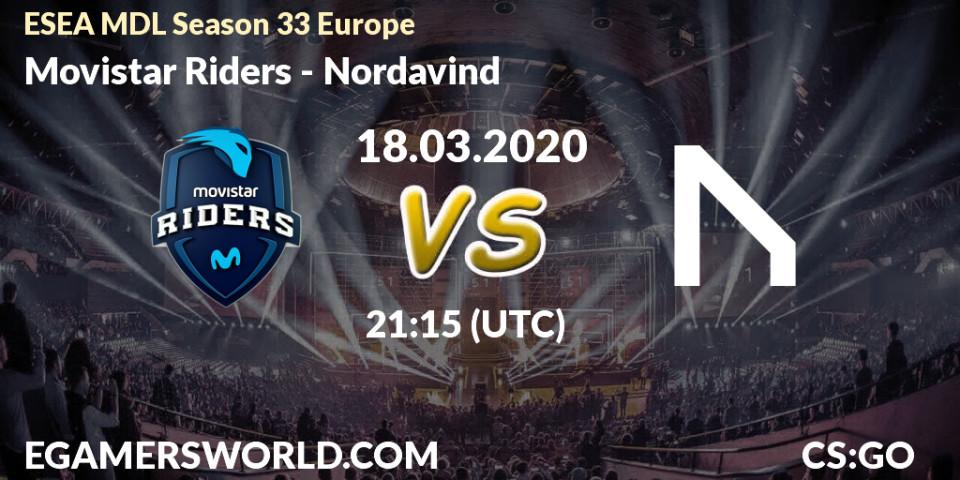 Movistar Riders - Nordavind: прогноз. 18.03.2020 at 21:15, Counter-Strike (CS2), ESEA MDL Season 33 Europe