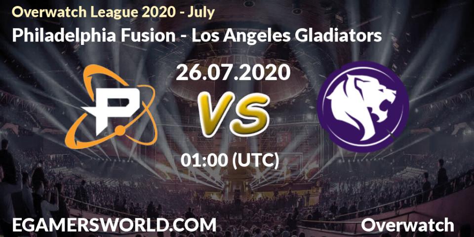 Philadelphia Fusion - Los Angeles Gladiators: прогноз. 26.07.20, Overwatch, Overwatch League 2020 - July