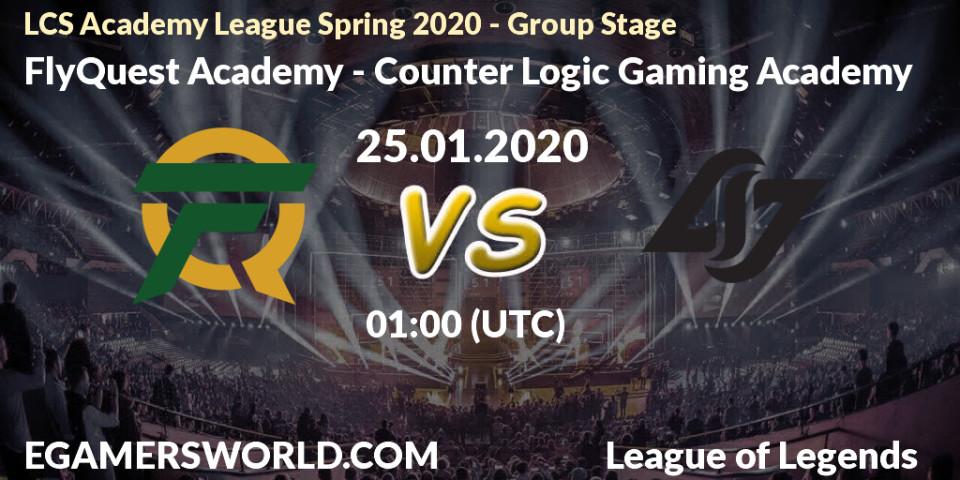 FlyQuest Academy - Counter Logic Gaming Academy: прогноз. 25.01.20, LoL, LCS Academy League Spring 2020 - Group Stage