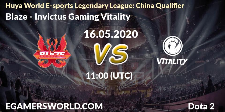 Blaze - Invictus Gaming Vitality: прогноз. 16.05.2020 at 11:11, Dota 2, Huya World E-sports Legendary League: China Qualifier