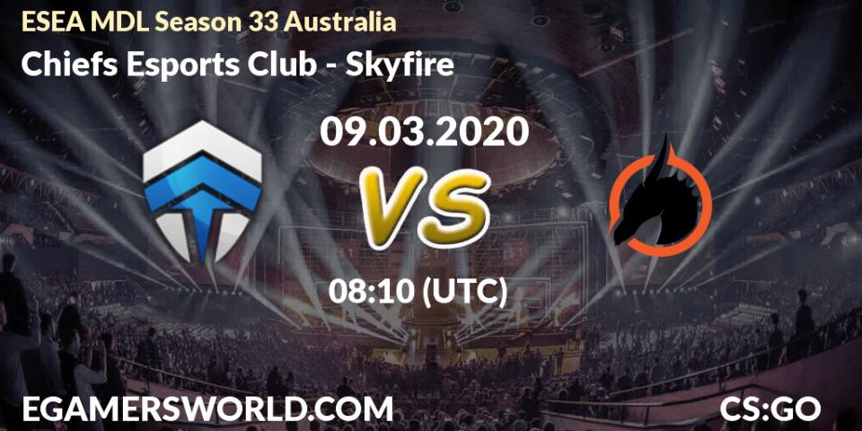 Chiefs Esports Club - Skyfire: прогноз. 12.03.2020 at 08:10, Counter-Strike (CS2), ESEA MDL Season 33 Australia