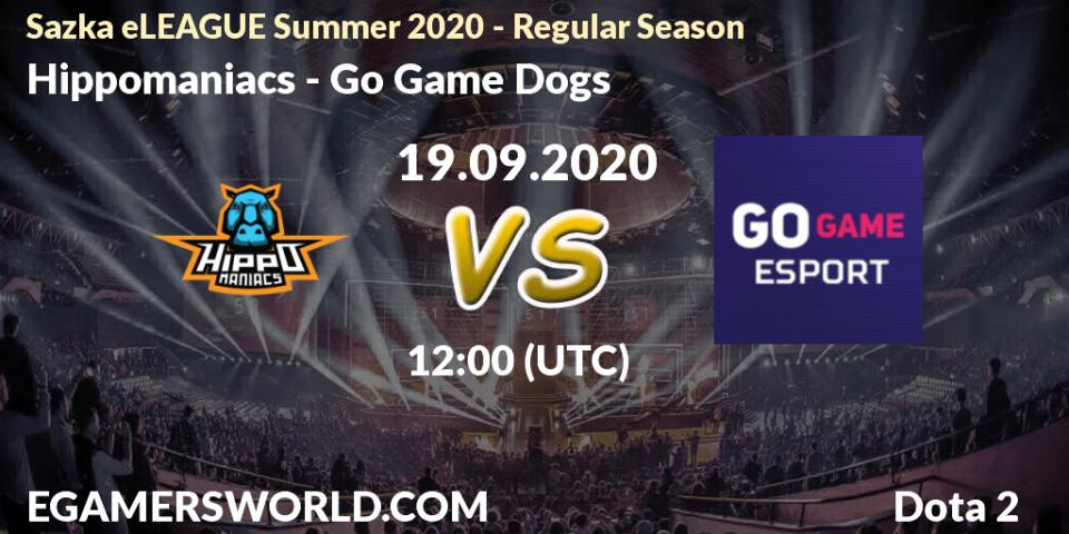 Hippomaniacs - Go Game Dogs: прогноз. 19.09.2020 at 12:20, Dota 2, Sazka eLEAGUE Summer 2020 - Regular Season