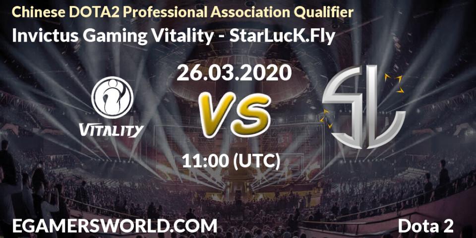 Invictus Gaming Vitality - StarLucK.Fly: прогноз. 26.03.2020 at 10:59, Dota 2, Chinese DOTA2 Professional Association Qualifier