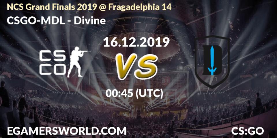 CSGO-MDL - Divine: прогноз. 16.12.2019 at 01:00, Counter-Strike (CS2), NCS Grand Finals 2019 @ Fragadelphia 14